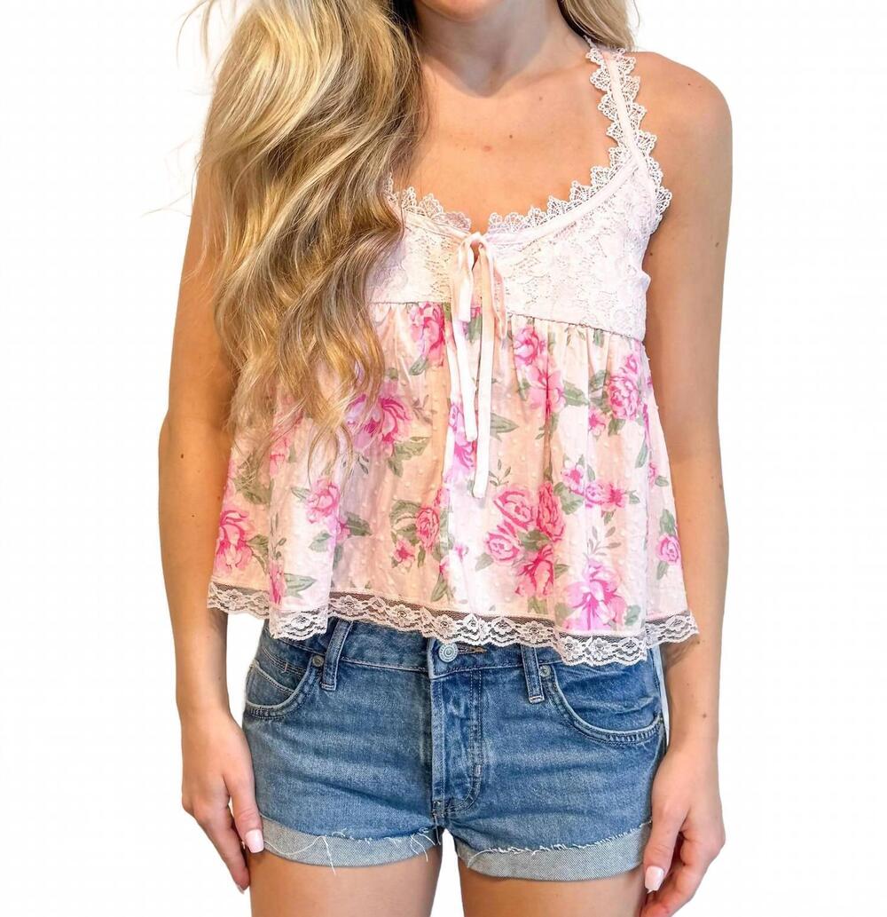 NEW OLIVACEOUS garden floral top in pink